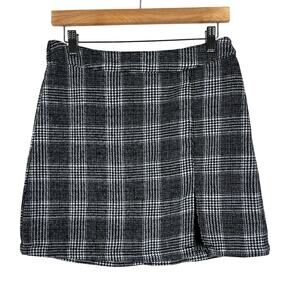 Tinseltown Mini Skirt Womens M Black White Plaid Stretch Preppy School Girl 90s